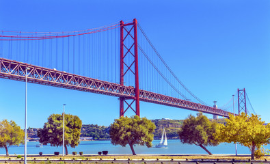 Tagus River Bridge April 25 Lisbon Portugal