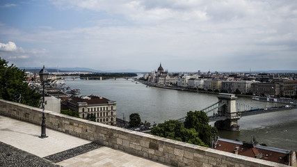 Fototapeta na wymiar Panoramic view to the danube in Budapest