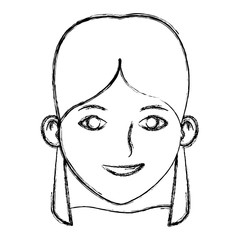 Young woman face cartoon