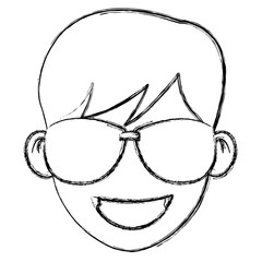 Man with sunglasses face