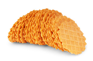 belgian sugar waffles isolated on a white background