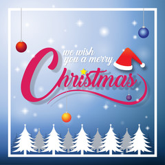 The Icon Merry Christmas Pink Color Created vector art image illustration on Blue Background