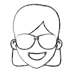 Woman with sunglasses cartoon