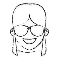 Woman with sunglasses cartoon