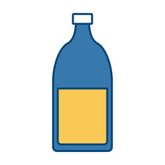 Glass bottle with drink