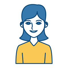 Young woman profile cartoon