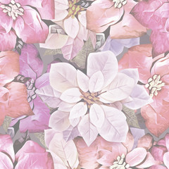 Christmas seamless pattern.  Holiday Background. Watercolor Illustration.