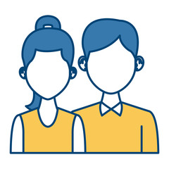 Elegant couple avatar cartoon