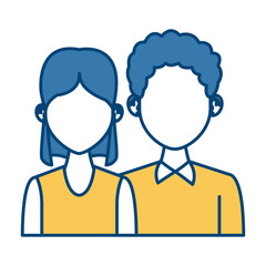 Elegant couple avatar cartoon