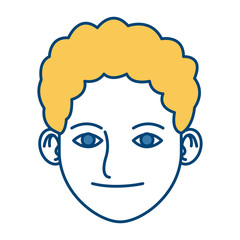 Young man face cartoon