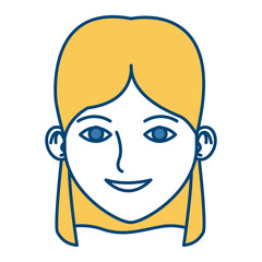 Young woman face cartoon