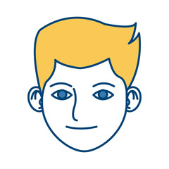 Young man face cartoon