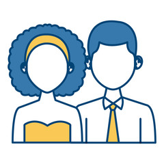 Elegant couple avatar cartoon