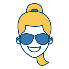 Woman with sunglasses cartoon