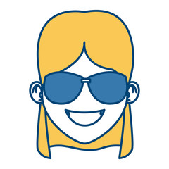 Woman with sunglasses cartoon