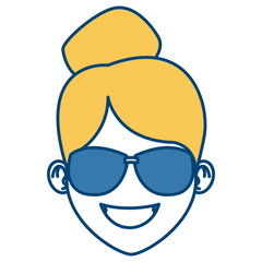 Woman with sunglasses cartoon