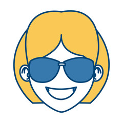 Woman with sunglasses cartoon