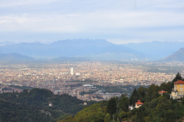 Fototapeta na wymiar Aerial view of Turin