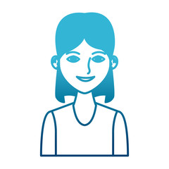 Young woman profile cartoon