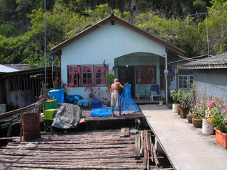 Tailandia. Bah&iacute;a de Phang Nga en el Mar de Andaman entre la isla de Phuket y la parte continental de la pen&iacute;nsula malaya