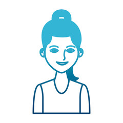 Young woman profile cartoon