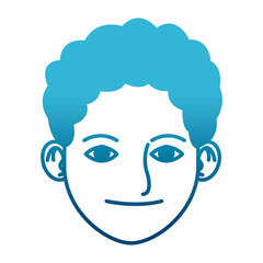 Young man face cartoon