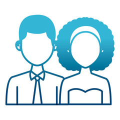 Elegant couple avatar cartoon