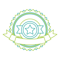 winner medal with star emblem vector illustration design
