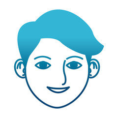 Young man face cartoon