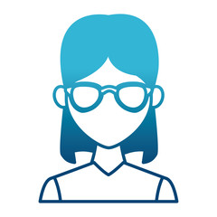 Young fashion woman with sunglasses cartoon