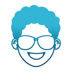 Man with sunglasses face