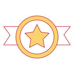 winner medal with star vector illustration design