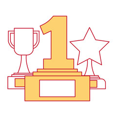 set trophies awards icon vector illustration design