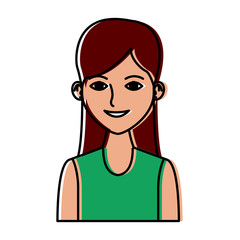 Young woman profile cartoon