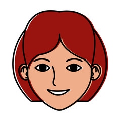Young woman face cartoon