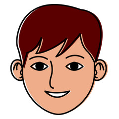 Young man face cartoon