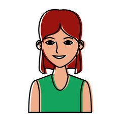 Young woman profile cartoon
