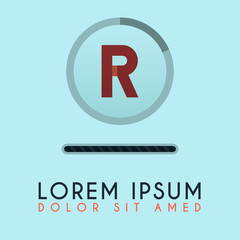 R Letter initial Progress Logo Templates