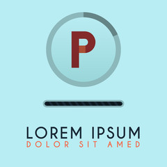 P Letter initial Progress Logo Templates