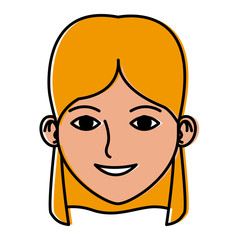 Young woman face cartoon