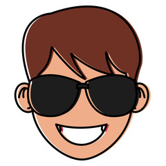 Man with sunglasses face