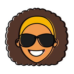 Woman with sunglasses cartoon