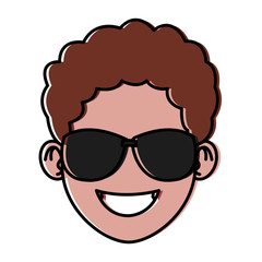 Man with sunglasses face