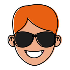 Man with sunglasses face