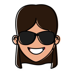 Woman with sunglasses cartoon