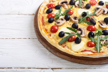 Italian pizza with mozzarella