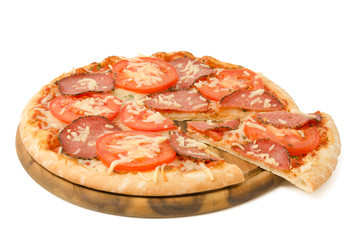 Salamipizza, Pizzastück