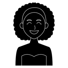 Young woman profile cartoon