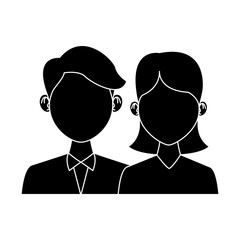 Elegant couple avatar cartoon