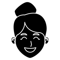 Young woman face cartoon